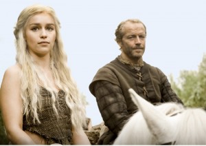 Daenery mit ihrem Leibwächter und Vertrauten Ser Jorah Mormont (Quelle: HBO)